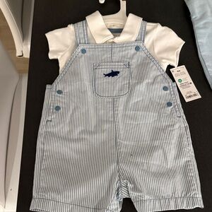 Carter's Blue and White Striped Kids Overalls